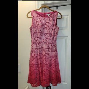 Pink ombre floral lace dress